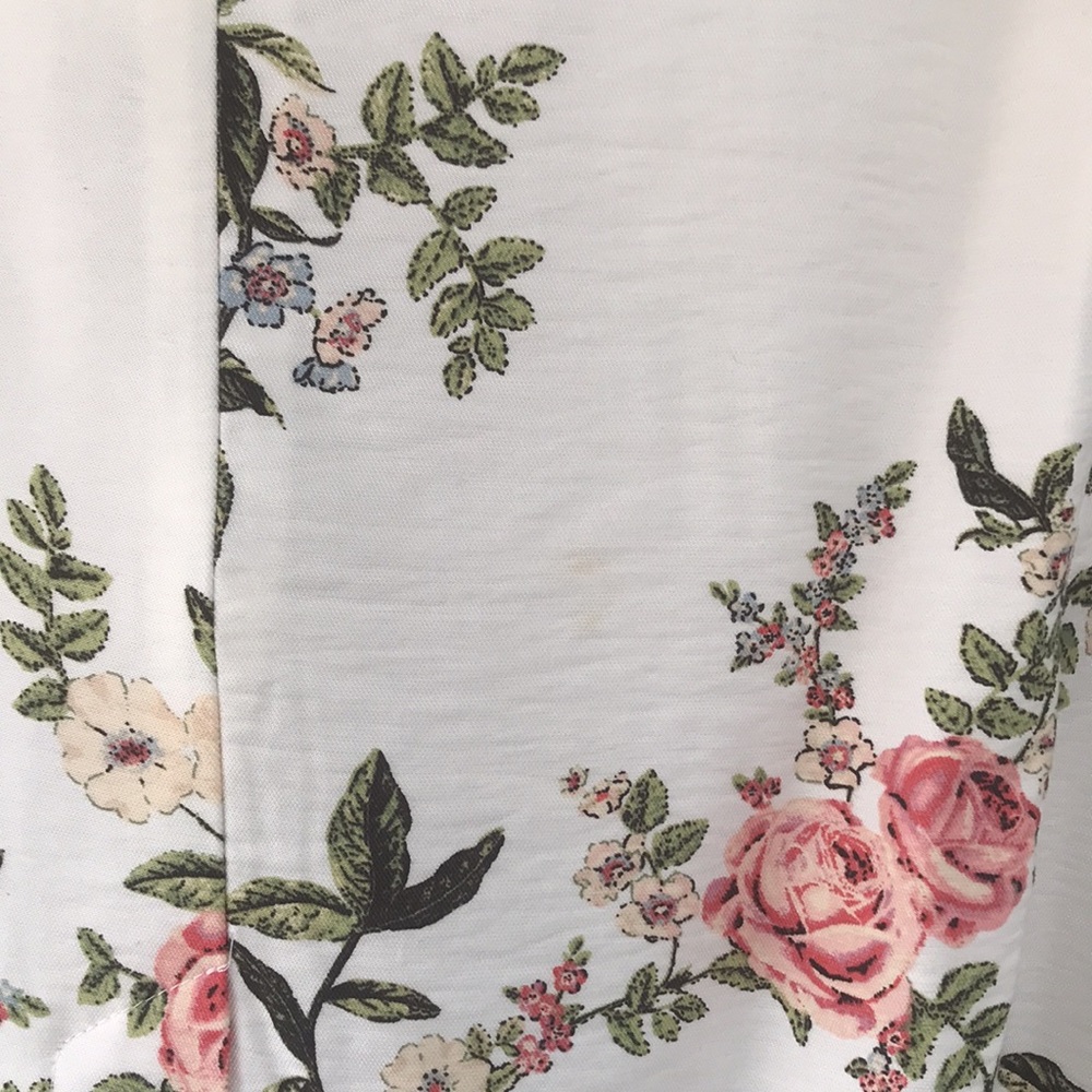 Lauren Conrad Spring Floral Light Cream Blazer One Button Closure size Large - Picture 7 of 7